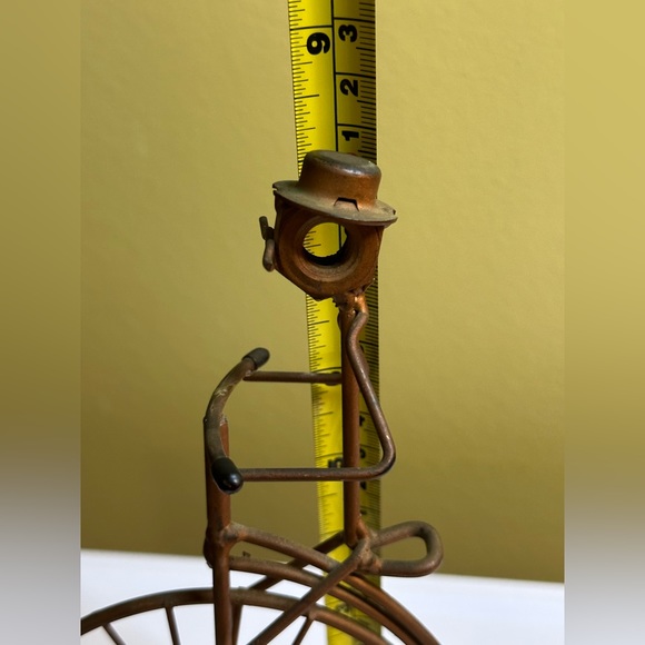 Vintage Rock Creek Metal Craft Man Riding Big Bike - Picture 6 of 7